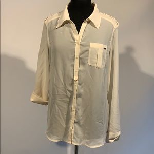 Guess Cream Button Down Shirt